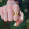 Anillo Lucía Morado y Naranja AN28 - The Nook Store