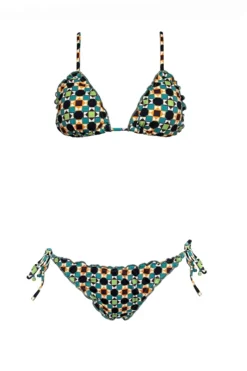 Bikini triángulo frunces retro - The Nook Store