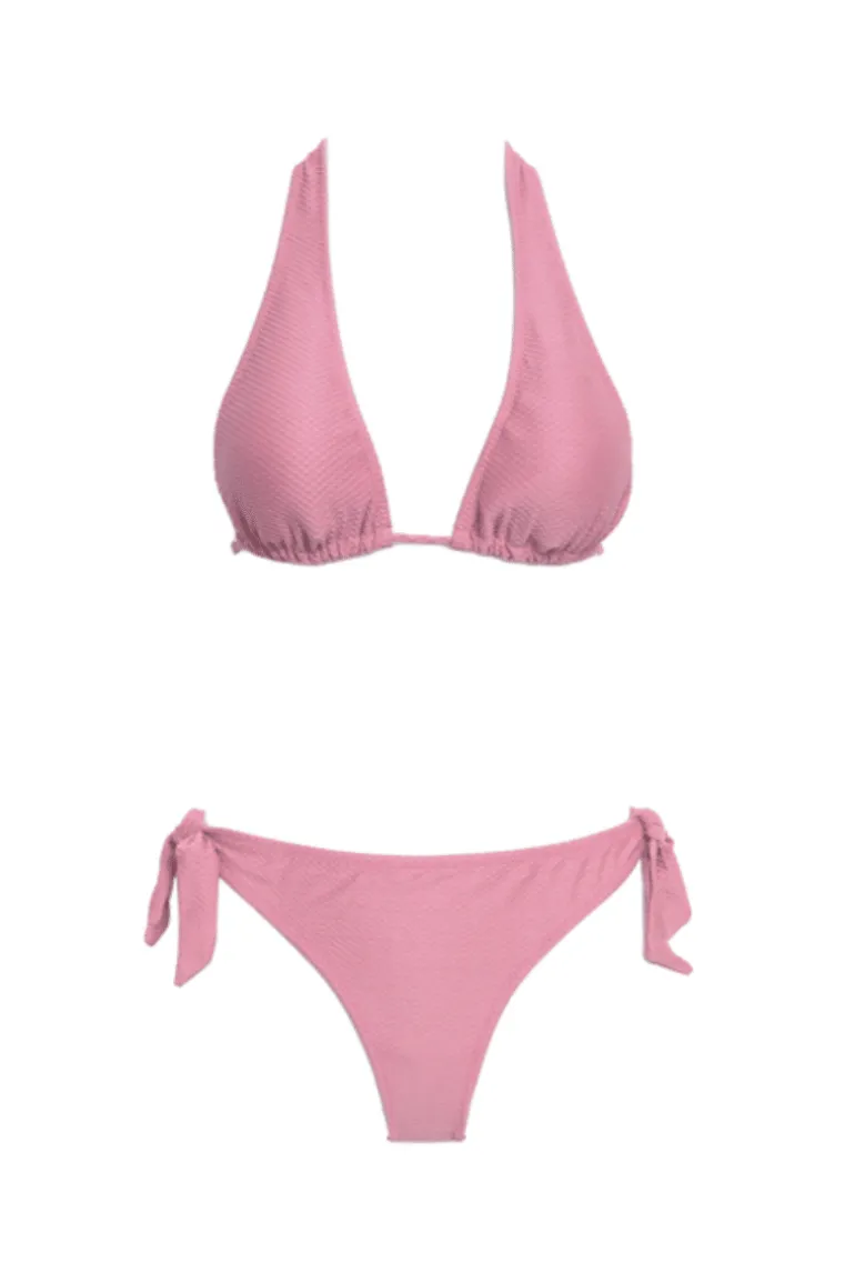 Bikini Triángulo Nido de Abeja Rosa Casis - The Nook Store