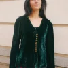 Blusa Camille Terciopelo Verde - The Nook Store