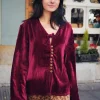 Blusa Camille Terciopelo Burdeos - The Nook Store