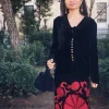 Blusa Camille Terciopelo Negro - The Nook Store