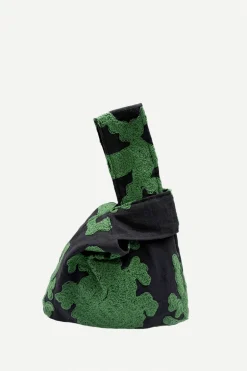 Bolso Asa Algodón Bordado Inca Verde - The Nook Store