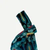 Bolso Asa Terciopelo Bordado Ikat Verde Agua - The Nook Store