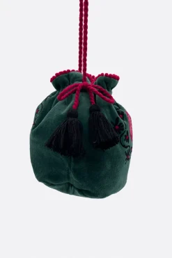 Bolso Saco Terciopelo Flower - The Nook Store