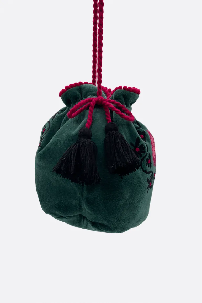 Bolso Saco Terciopelo Flower - The Nook Store