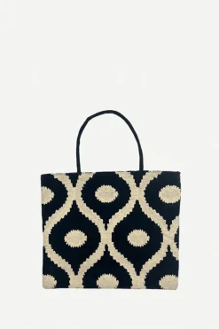 Bolso Shopper Terciopelo Bordado Ethnic Negro - The Nook Store