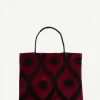 Bolso Shopper Terciopelo Bordado Ethnic Burdeos - The Nook Store