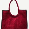 Bolso Shopper Terciopelo Burdeos - The Nook Store