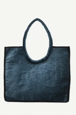 Bolso Shopper Terciopelo Celeste - The Nook Store