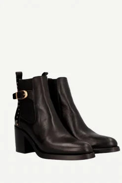 Botas Leyna Elástico Piel Negro - The Nook Store