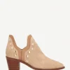 Botas Mer Tacón Alto Ante Beige Tachuela Dorada - The Nook Store