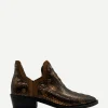 Botas Mer Tacón Bajo Snake Piel Bronce Tachuela Dorada - The Nook Store