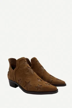 Botas Mer Tacón Bajo Stars Ante Cuero - The Nook Store