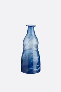 Botella Cristal Reciclado Azul - The Nook Store