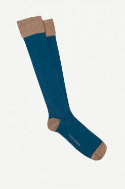 Calcetin caña alta L29 Azul midnight - Camel - The Nook Store