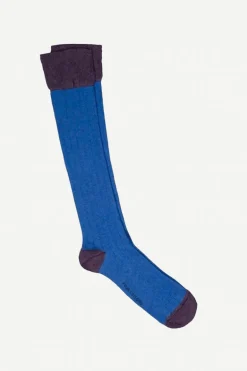 Calcetin caña alta L07 Azul índigo - Viola - The Nook Store