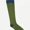 Calcetin caña alta L74 bicolor Verde Caza - Azul Marino - The Nook Store