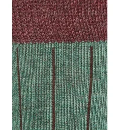 Calcetin caña alta L76 bicolor Verde campo - Burdeos - The Nook Store
