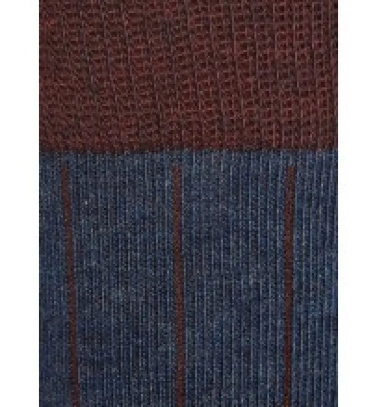 Calcetin caña alta L72 Bicolor - Azul petroleo - Rossastro - The Nook Store