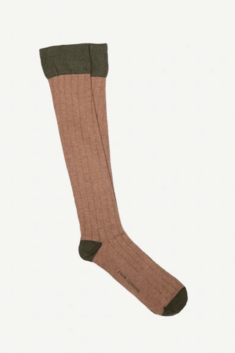 Calcetin caña alta L32 Camel -Kaki - The Nook Store