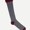 Calcetin caña alta L19 Gris - Vino - The Nook Store