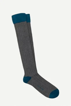 Calcetin caña alta L20 Gris - Azul raf - The Nook Store
