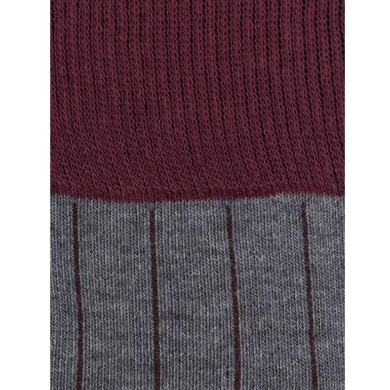 Calcetin caña alta L19 Gris - Vino - The Nook Store
