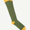 Calcetin caña alta L01 Verde militare - Giallo - The Nook Store