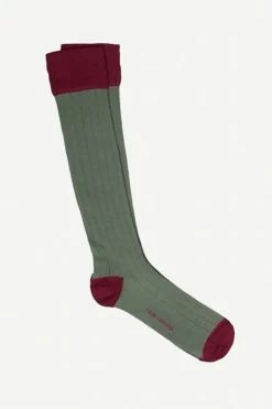 Calcetin caña alta L49 Verde oliva - Vino - The Nook Store