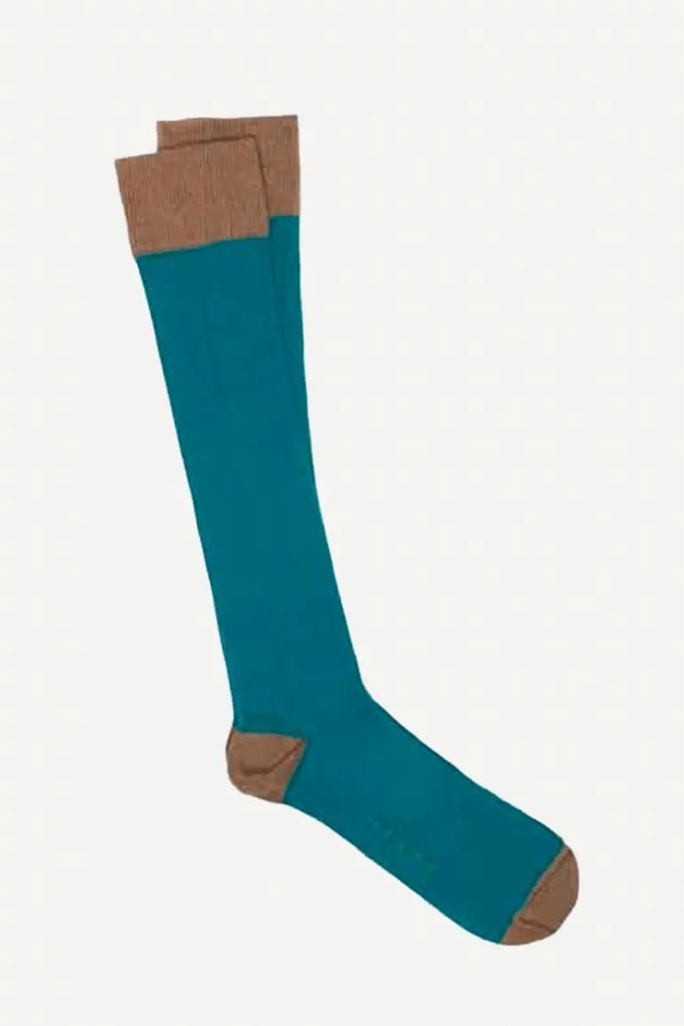 Calcetin caña alta L55 Verde ontano - Camel - The Nook Store