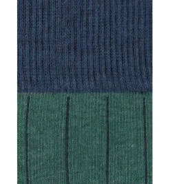 Calcetin caña alta L50 Verde oliva - Azul melagne - The Nook Store