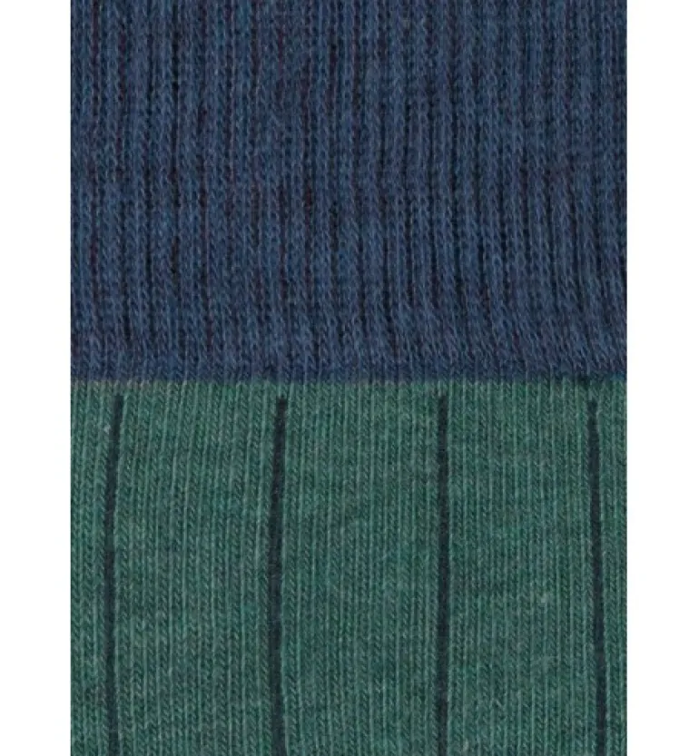 Calcetin caña alta L50 Verde oliva - Azul melagne - The Nook Store