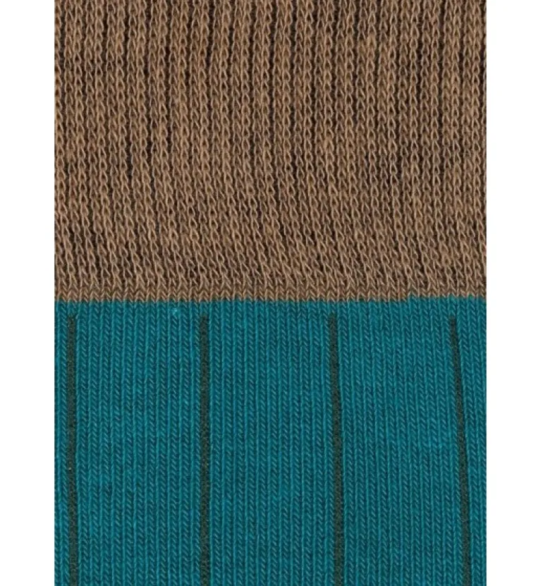 Calcetin caña alta L55 Verde ontano - Camel - The Nook Store