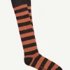 Calcetin caña alta R24 rayas Salmón - Antracite - The Nook Store