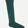 Calcetin caña alta R18 rayas Antracita - Verde oliva - The Nook Store