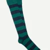 Calcetin caña alta R03 rayas Azul navy - Verde campo - The Nook Store