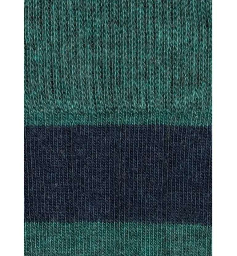 Calcetin caña alta R03 rayas Azul navy - Verde campo - The Nook Store