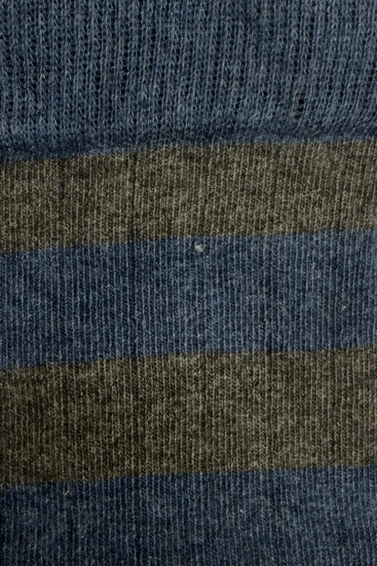 Calcetin caña alta R38 rayas Marino - Gris - The Nook Store