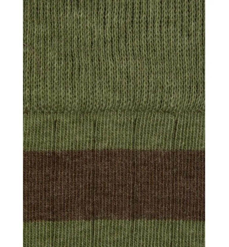 Calcetin caña alta R02C rayas Verde militare - Terra - The Nook Store