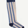 Calcetin caña alta V3 rayas Beige - Azul - The Nook Store