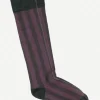 Calcetin caña alta V1 rayas Loden - Viola - The Nook Store