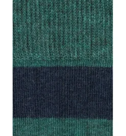 Calcetin caña corta R03C rayas Azul navy - Verde campo - The Nook Store
