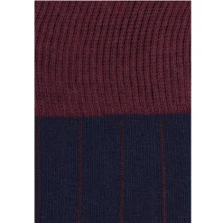 Calcetin canalé caña alta L02 Azul marino - Vino - The Nook Store