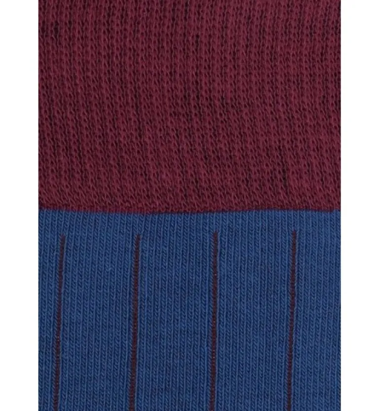 Calcetin canalé caña alta L04 Azul raf - Vino - The Nook Store