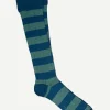 Calcetin canalé caña alta R06 rayas Verde oliva - Azul - The Nook Store