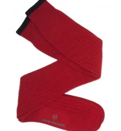 Calcetin Lana y Cachemir Rojo-Azul Marino - The Nook Store