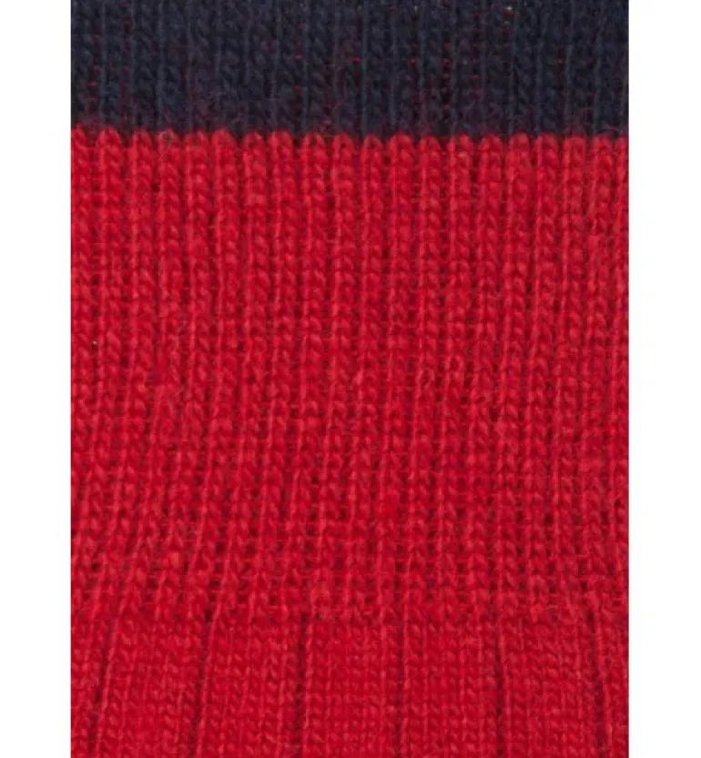 Calcetin Lana y Cachemir Rojo-Azul Marino - The Nook Store