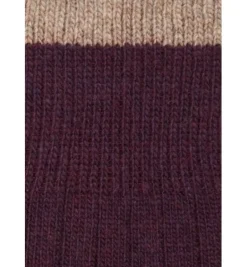 Calcetin Lana y Cachemir Berenjena-Beige - The Nook Store