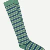 Calcetin purpurina caña alta PCAR11 rayas anchas Azul - Crudo - Verde - The Nook Store